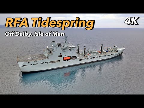 RFA Tidespring (A136) anchored off Dalby Isle of Man