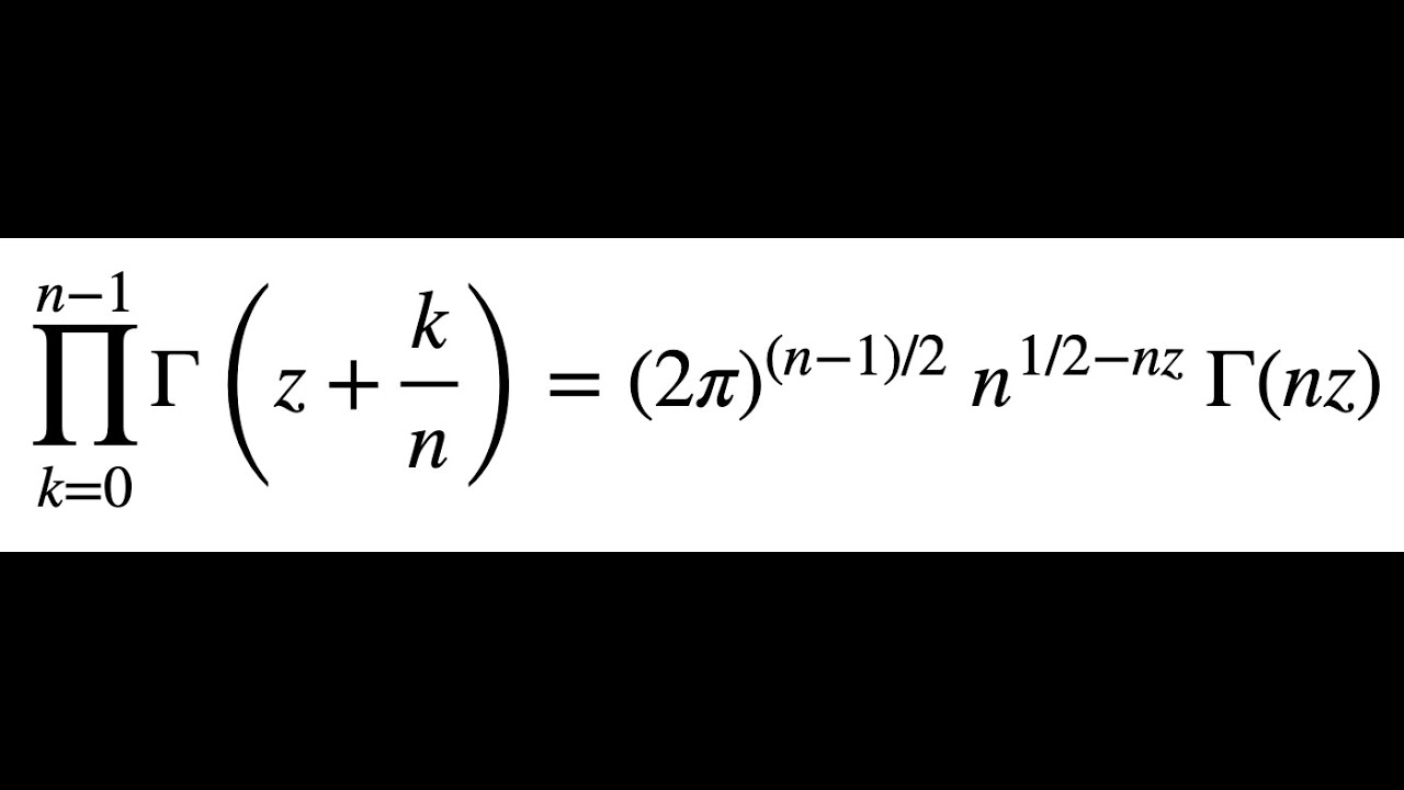 Gauss Multiplication Formula for the Gamma function