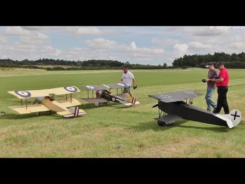 DAWN PATROL 1/3 SCALE RC WW1 SCOUTS DISPLAY AT BMFA BUCKMINSTER WARBIRDS - 2019