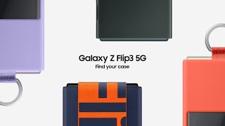 Origineel Samsung Galaxy Z Flip 3 Hoesje Leather Case Geel Hoesjes