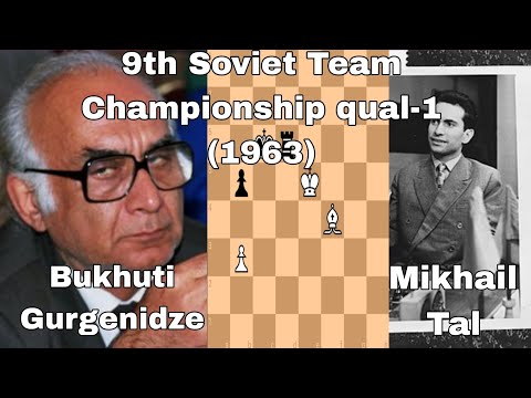 Bukhuti Gurgenidze vs Mikhail Tal. 9th Soviet Team Championship qual-1 (1963).