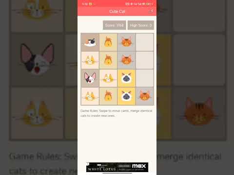 Cute Cat 2048 Game