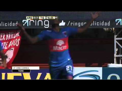 Gol de Correa. Argentinos 0 Tigre 1. Fecha 1. Torneo Transición 2016