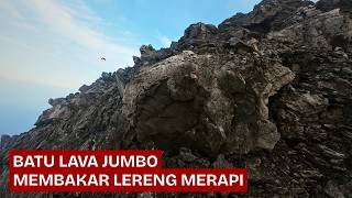 Download lagu 🔥 THIS GIANT LAVA BOULDER STARTED A FIRE ON MOUNT MERAPI! mp3