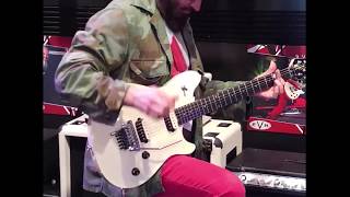 Video thumbnail for Playing the NEW Ivory Wolfgang Special at NAMM 2018 EVH Booth by Johnny Beane