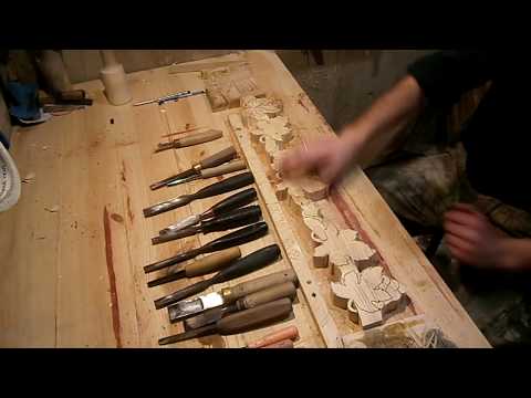 Резьба по дереву.Полочка под иконы. Видео №1