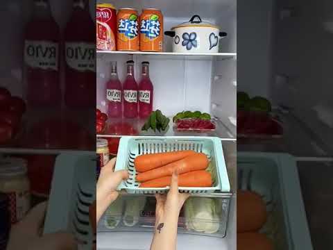 Rectangular multicolor adjustable fridge storage rack basket