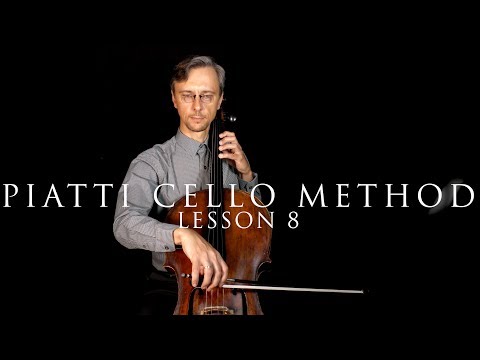 Piatti Cello Method Lesson 8 Exercises Half Position part 3 Español, Français, Português subtitles