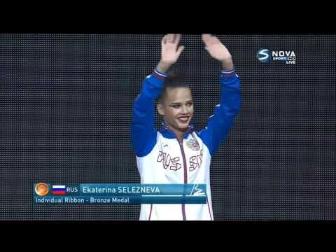 Award Ceremony Individual Clubs & Ribbon Final World RG Championships Baku 2019