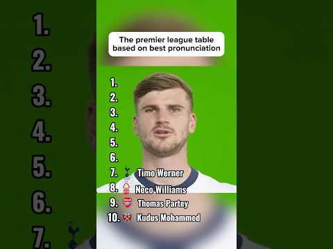 The premier league table based on best pronunciation (Part 2)
