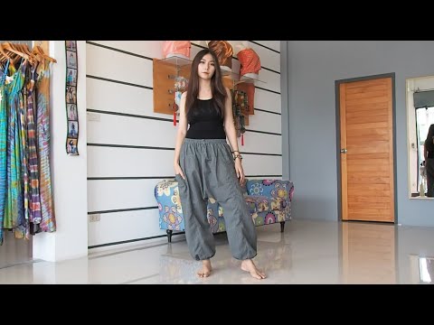 Thai Aladinhose mit Nadelstreifen Grau