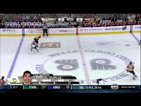 Pascal Dupuis goal 4-2 Mar 7 2013 Pittsburgh Penguins vs Philadelphia Flyers NHL Hockey