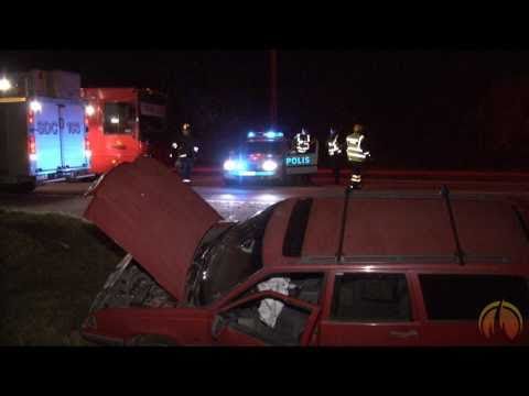 Singelolycka på Rv55 vid Flogsta i Uppsala