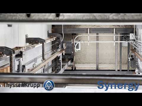 Insane Scenic ThyssenKrupp Synergy 100S MRL Traction Elevator - Perry St. Garage • Blacksburg, VA