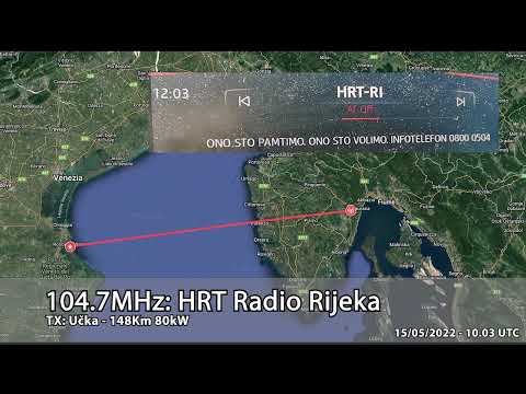[FM DX] 🇭🇷 HRT Radio Rijeka received in Rosolina Mare (RO)/Italy - 15/05/2022 - 104.7MHz