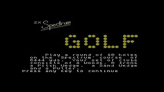 ZX Spectrum Vega Games - ZX Spectrum Golf