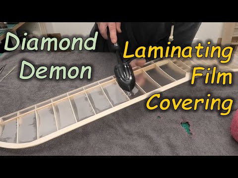 49" Diamond Demon & Bantam 19 Spark Engine - Pt 9: Covering the Wing: Laminating Film - Ben Buckle