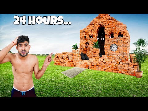 24 Hours Living Inside a Real Bricks House