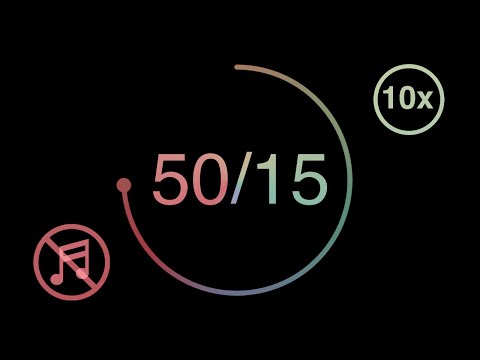 50 Minute Pomodoro Timer / 15 Minute Break - Pastel Dark Mode - Repeats 10x - Study & Focus Timer