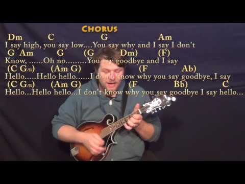 Hello Goodbye (The Beatles) Mandolin Cover Lesson with Chords/Lyrics