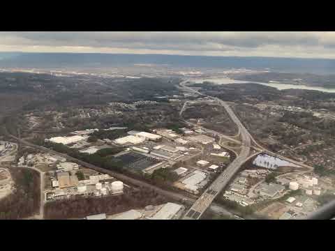 Chattanooga, Tennessee (CHA) airport takeoff Embraer RJ145 heading north