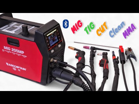 ARCCAPTAIN MIG 205MP All in 1 Smart Welding Machine with Bluetooth (MIG, HF TIG, CUT, Clean, MMA)