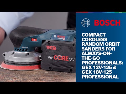 Ekscentrinis šlifuoklis Bosch GEX 12V-125, be akumuliatoriaus ir kroviklio video