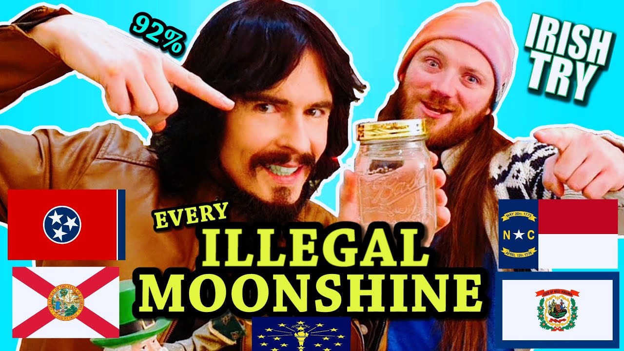 Irish People Try Every ILLEGAL American Moonshine - USA's STRONGEST ALCOHOL