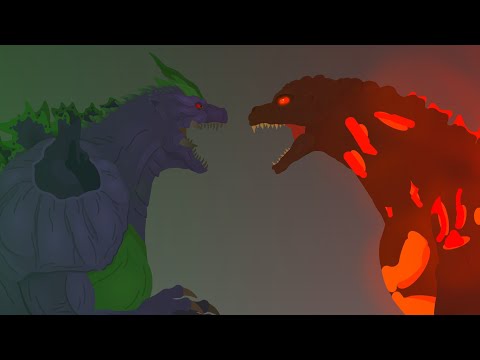 Burning Godzilla vs Super Godzilla | Stick nodes Animation