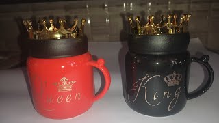 KING and QUEEN 👑 Coffee cups valentine's day gifts #shorts #ytshorts #trending #nidhitoyworld /gift.