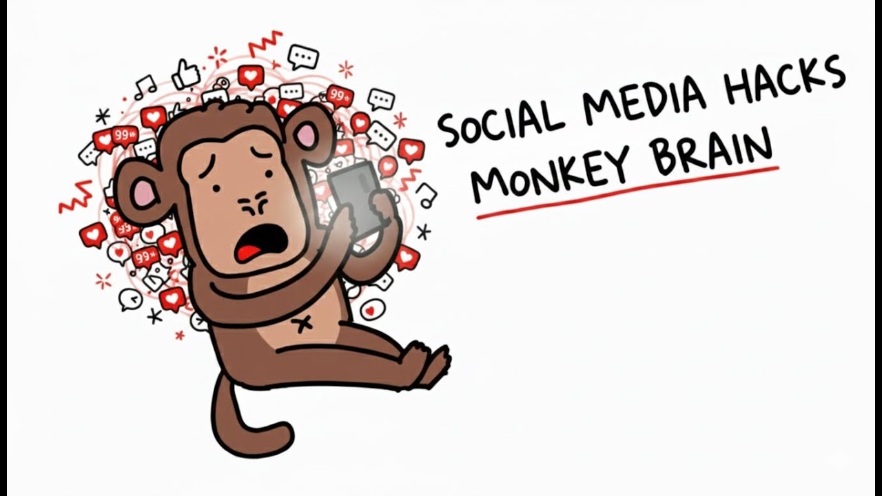 How Social Media Hijacks Monkey's Brain (Monkey Can't Focus Online)