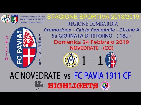 FC PAVIA 1911 CF - stagione 2018/19 - campionato - 5a RITORNO - NOVEDRATE