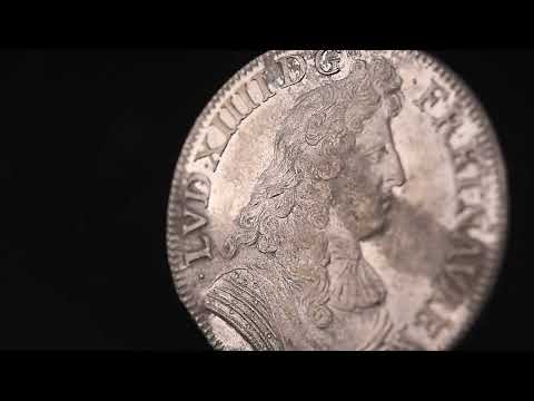 Francia, Louis XIV, 1/2 Écu à la cravate, 1676, Lyon, Plata, MBC+, Gadoury:174