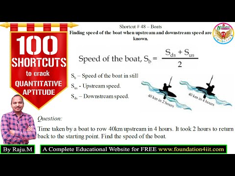 Boats and Streams Problems || Shortcut # 48 || Quantitative Aptitude Test ||