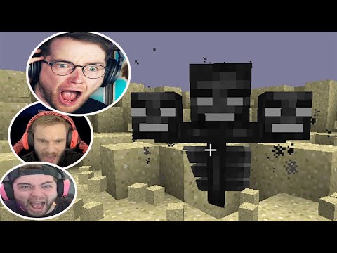 Gamers Reaction to First Seeing the Wither Mob in Minecraft Ft. Dantdm, Pewdiepie, Faze Jev