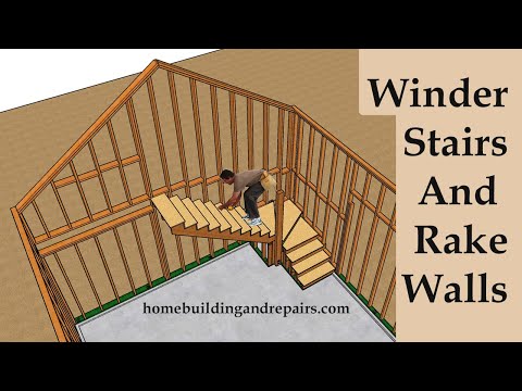 How To Build Garage With Loft, Winder Stairs And Stronger Rake Walls - Building Education Part 3