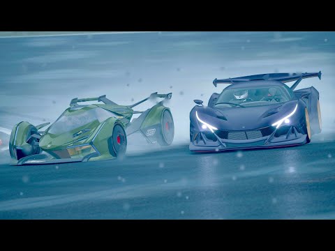 Lamborghini V12 Vision GT vs Apollo Intensa Emozione at Spa Rain GP