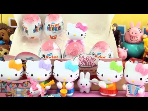 Hello Kitty Kinder Surprise - 12 Kinder Surprise eggs Hello Kitty toys inside - Hello Kitty song