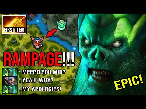 OMG 9MIN RAMPAGE 14MIN RADIANCE 100% Pure Cancer Solo MID Necrophos Ez Deleted Pro Meepo DotA 2