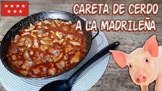 Careta de Cerdo a la Madrileña (En salsa) - Receta muy sencilla, paso a paso
