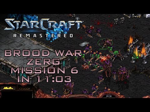 StarCraft Remastered Brood War Zerg Mission 6: Fury of the Swarm (Speedrun / Walkthrough)
