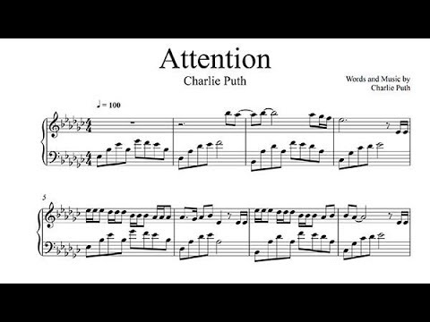 Attention Piano Sheet Music Charlie Puth