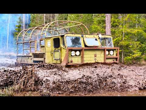 Тягач из СССР комфорт и безопасность/ Прыжки в лужу