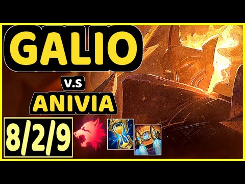 GALIO vs ANIVIA - 8/2/9 KDA MID CHALLENGER GAMEPLAY - KR