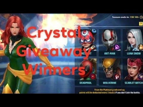 Crystal giveaway winners| Danger room best team setup guide for this week - marvel future fight