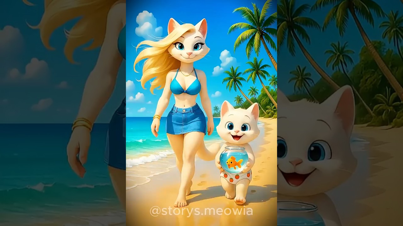 🐾😭 They laughed at the kitten for having a fish 😱🥵 #cats #cat #ai #story #meow #shorts #short #kitty