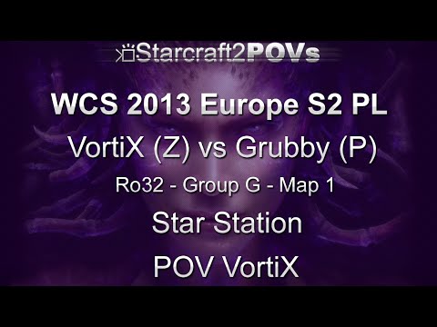 SC2 HotS - WCS 2013 EU S2 PL - VortiX vs Grubby - Ro32 Group G - Map 1 - Star Station - VortiX