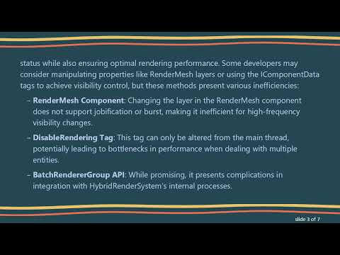 Efficiently Show or Hide Meshes in Unity 2020: A Deep Dive into Hybrid Renderer V2