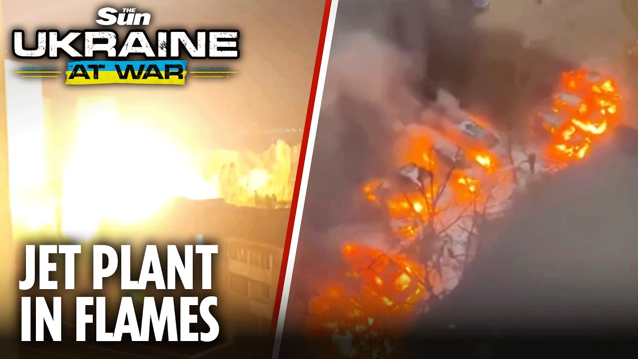 Putin’s presidential jet plant in flames after ruthless Ukraine drone blitz