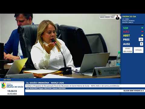 2ª SESSÃO ORDINÁRIA - MARÇO DE 2026